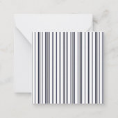 Navy Blue Stripe  Label en monogram Notitiekaartje (Achterkant)