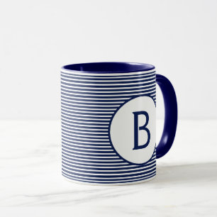 Navy Blue Stripe Monogram Mok