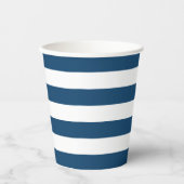 Navy Blue Stripe Paper Cup Papieren Bekers (Voorkant)