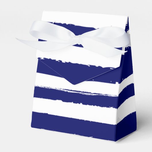 Navy Blue Striped Bedankdoosjes (Voorkant Zijde)