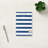 Navy Blue Striped, Kat, om lijst uit te voeren Post-it® Notes (Kantoor)
