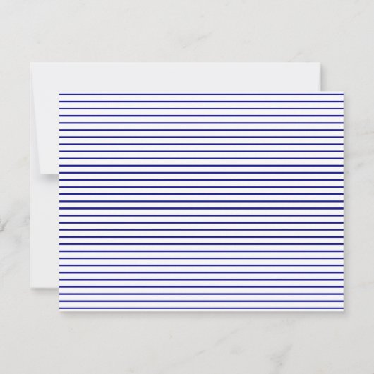 Navy Blue Striped Notitiekaartje (Achterkant)
