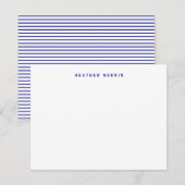 Navy Blue Striped Notitiekaartje (Voorkant / Achterkant)