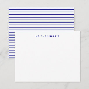 Navy Blue Striped Notitiekaartje