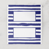 Navy Blue Striped Plaatskaartje (Buitenkant ongevouwen)