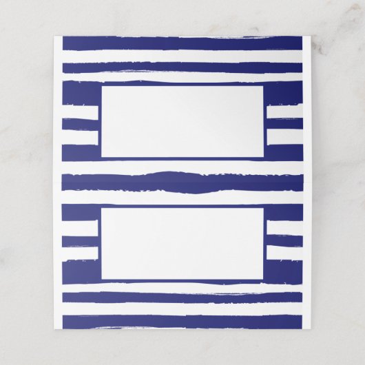 Navy Blue Striped Plaatskaartje (Buitenkant ongevouwen)