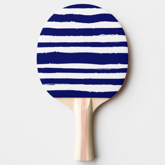 Navy Blue Striped Tafeltennisbatje (Voorkant)