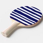 Navy Blue Striped Tafeltennisbatje (Voorkant Gekanteld)