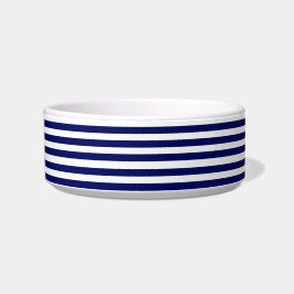 Navy Blue Striped Voerbakje