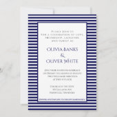 Navy Blue Striped - Wedding Invitation (Voorkant)