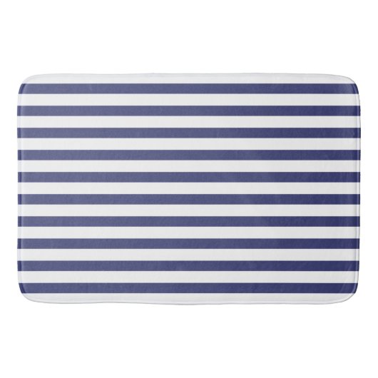 Navy Blue Stripes Badmat (Voorkant)