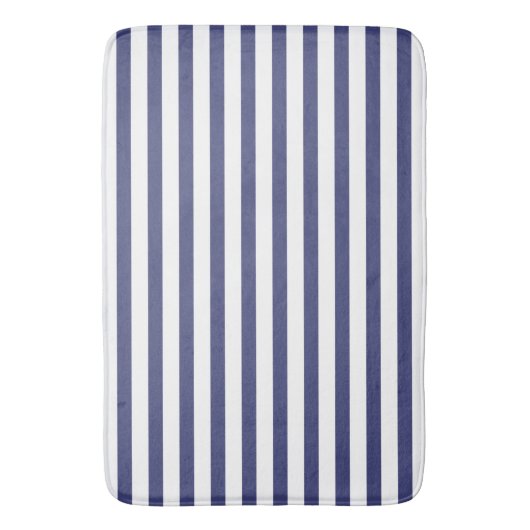 Navy Blue Stripes Badmat (Voorkant Verticaal)