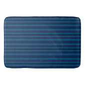 Navy Blue Stripes Bath Mat (Voorkant)
