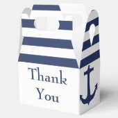 Navy Blue Stripes Boot Anker Nautisch Thema Bedankdoosjes (Geopend)