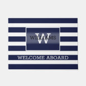 Navy Blue Stripes Deurmat (Voorkant)