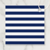 Navy Blue Stripes Gold Anchor Classic Wedding Bedankjes Labels (Achterkant)