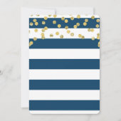 Navy Blue Stripes Gold Stippen Rehearsal Dinner Pa Kaart (Voorkant)