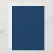 Navy Blue Stripes Gold Trim Wedding Reception Menu Kaart (Achterkant)