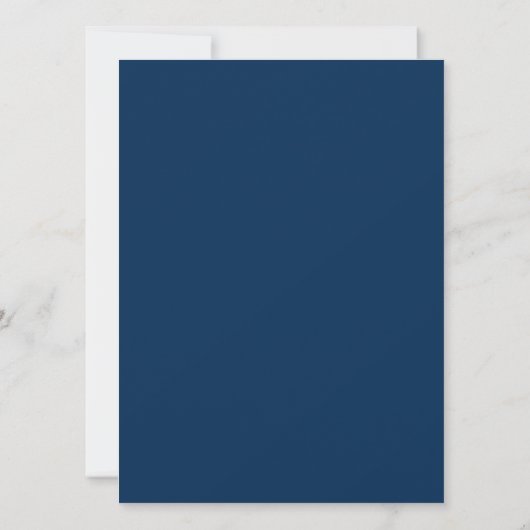 Navy Blue Stripes Gold Trim Wedding Reception Menu Kaart (Achterkant)