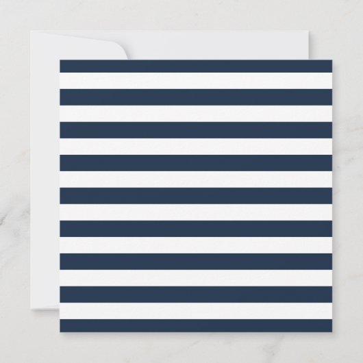 Navy Blue Stripes Het is een Jongen Baby shower Kaart (Achterkant)