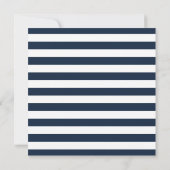 Navy Blue Stripes Kids Birthday Party Invitation Kaart (Achterkant)
