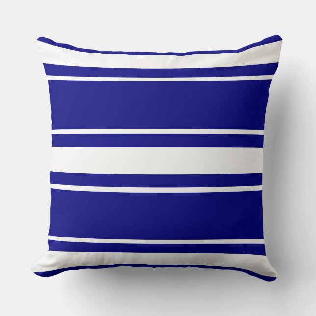 Navy Blue Stripes Kussen (Voorkant)