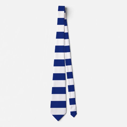 Navy Blue Stripes Nautical Pattern Stropdas (Voorkant)