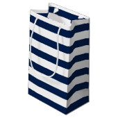 Navy Blue Stripes patroon gepersonaliseerd Klein Cadeauzakje (Achterkant Gekanteld)