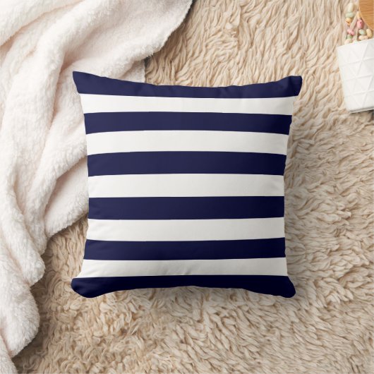 Navy Blue Stripes Pattern Kussen (Deken)