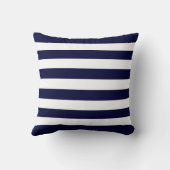 Navy Blue Stripes Pattern Kussen (Achterkant)