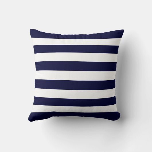 Navy Blue Stripes Pattern Kussen (Achterkant)