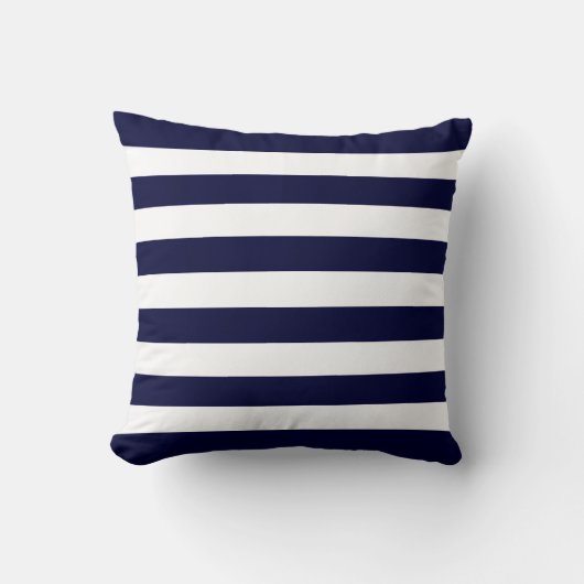 Navy Blue Stripes Pattern Kussen (Voorkant)