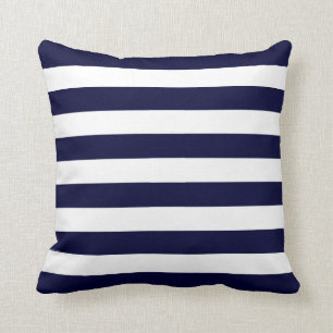 Navy Blue Stripes Pattern Kussen
