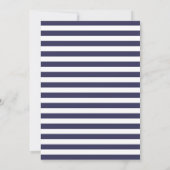 Navy Blue Stripes Religious Cross Boy Bevestiging Kaart (Achterkant)