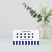 Navy Blue Stripes Retail Loyalty Card Boutique (Staand voorkant)
