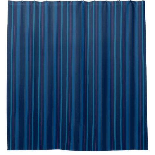 Navy Blue Stripes Shower Curtain Douchegordijn (Voorkant)