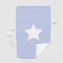 Navy Blue Stripes & White Star Golfhanddoek