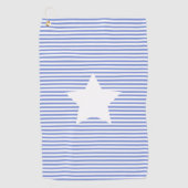 Navy Blue Stripes & White Star Golfhanddoek (Voorkant)