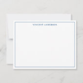 Navy Blue Stylish Classic Typography Thin Border Notitiekaartje (Voorkant)