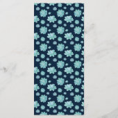 Navy Blue Succulenten & Roos Gold Wedding Menu (Achterkant)