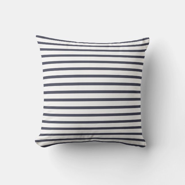 Navy Blue Summer Stripes Kussens (Voorkant)