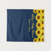 Navy Blue Sunflower Baby shower Photo Booth Prop Wandkleed (Voorkant (horizontaal))