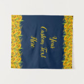 Navy Blue Sunflower Birthday Backdrop Foto Booth Wandkleed (Voorkant (horizontaal))