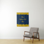 Navy Blue Sunflower Birthday Backdrop Foto Booth Wandkleed (In situ)