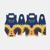 Navy Blue Sunflower Rustic Burlap Wedding Bedankdoosjes (Uitgevouwen)