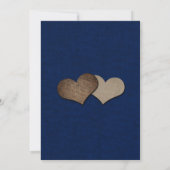 Navy Blue Sunflower Rustic Burlap Wedding Save The Date (Achterkant)