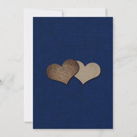 Navy Blue Sunflower Rustic Burlap Wedding Save The Date (Achterkant)