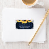 Navy Blue Sunflower Rustic Wedding Address Labels (Insitu)