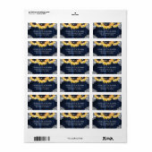 Navy Blue Sunflower Rustic Wedding Address Labels (Full Sheet)