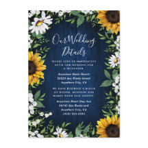 Navy Blue Sunflower Rustic Wedding